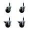 Service Caster 3.5'' Hard Rubber Wheel Swivel 3/4'' Expand Stem Caster Set 2 Brakes, 4PK SCC-EX20S3514-HRS-2-PLB-2-34 - alternate 1